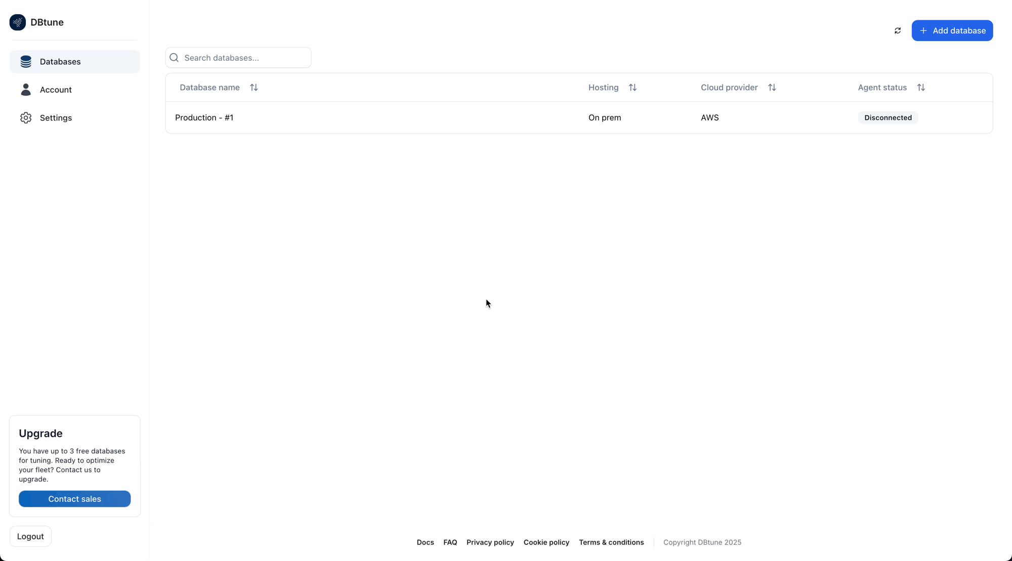 Create database instance