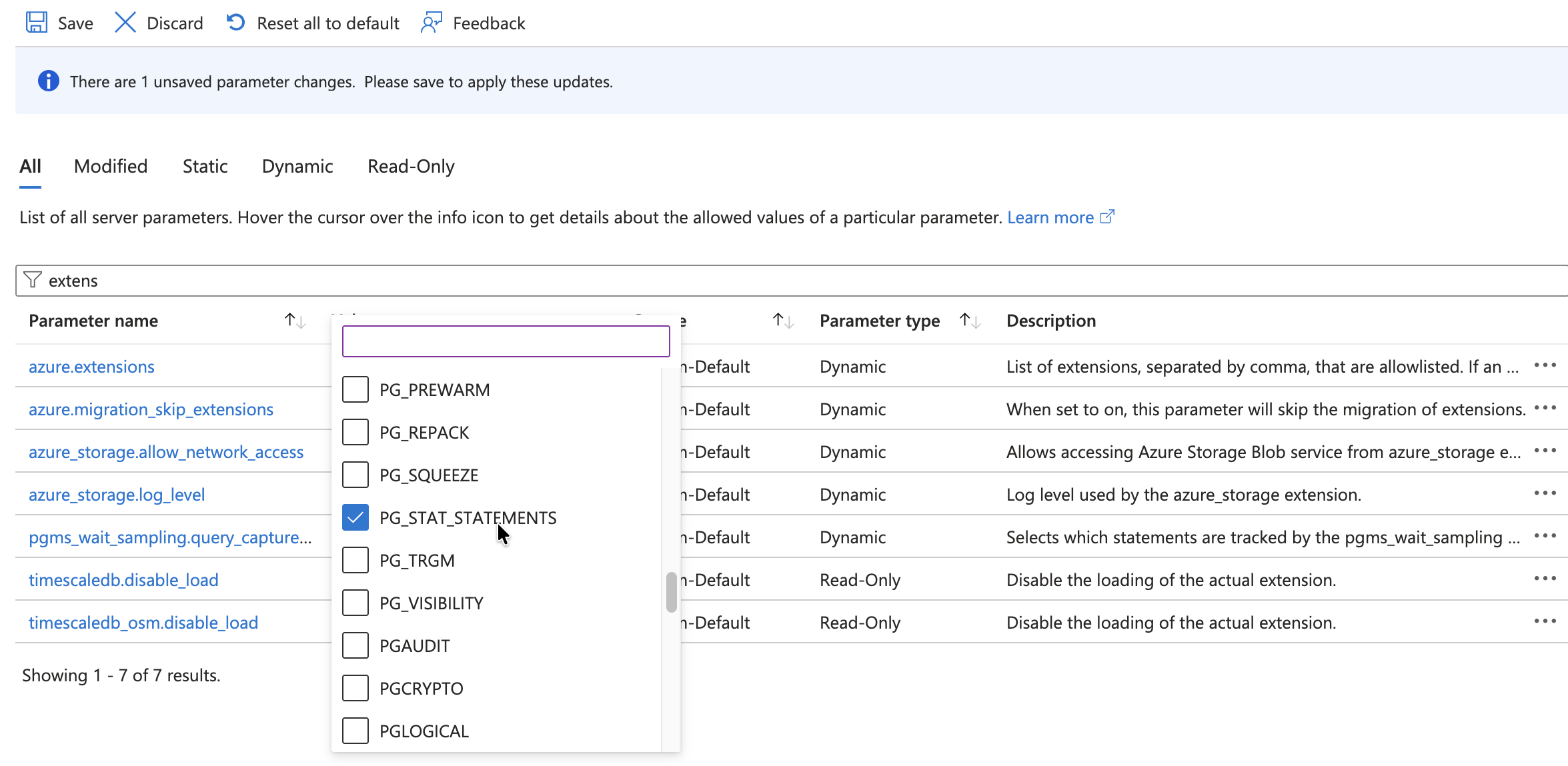 Enable PG_STAT_STATEMENTS